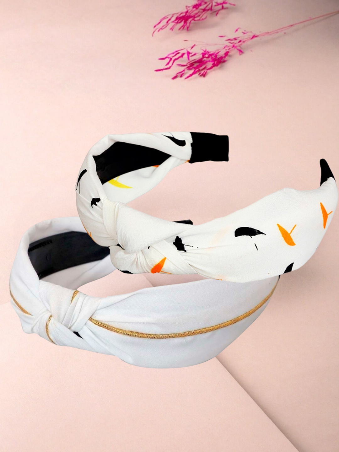 

OOMPH Women Set of 2 Hairband, White