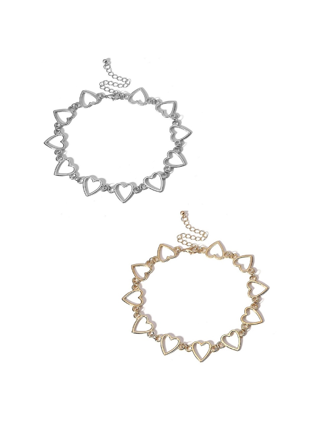 

OOMPH Set of 2 Silver-Toned & Gold-Toned Chain