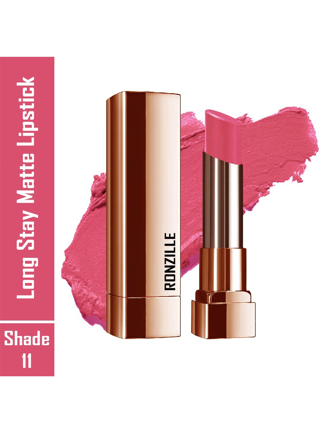 

Ronzille Long Stay Matte Lipstick 4.5gm - Shade 11, Pink
