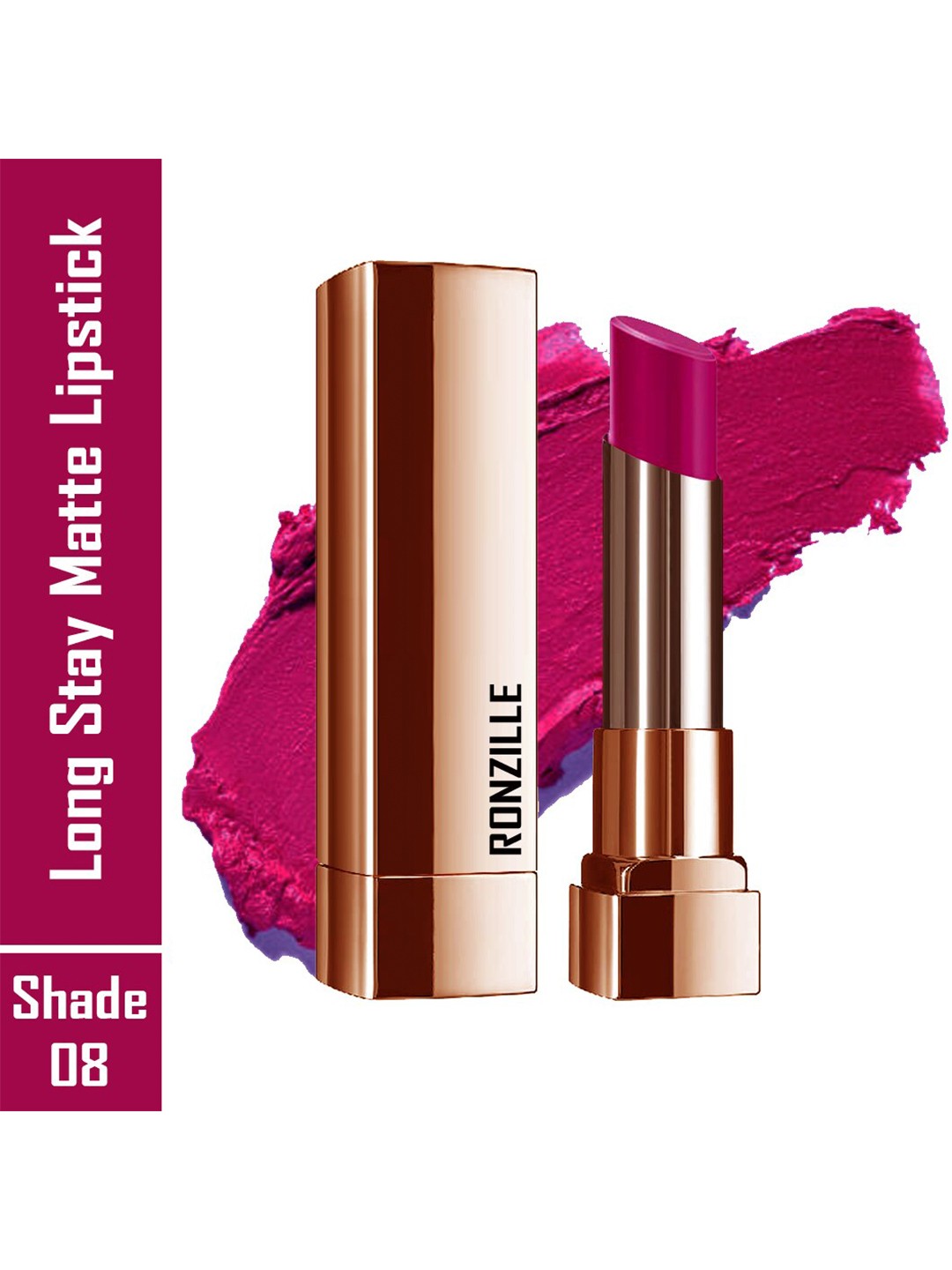 

Ronzille RC Natural colored Long Stay Matte Lipstick-4.5gm-Shade 08, Pink