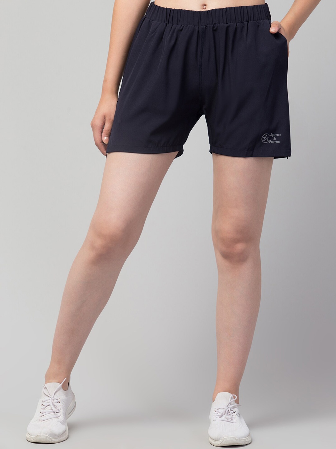 

Apraa & Parma Women Navy Blue Outdoor with e-Dry Technology Sports Shorts