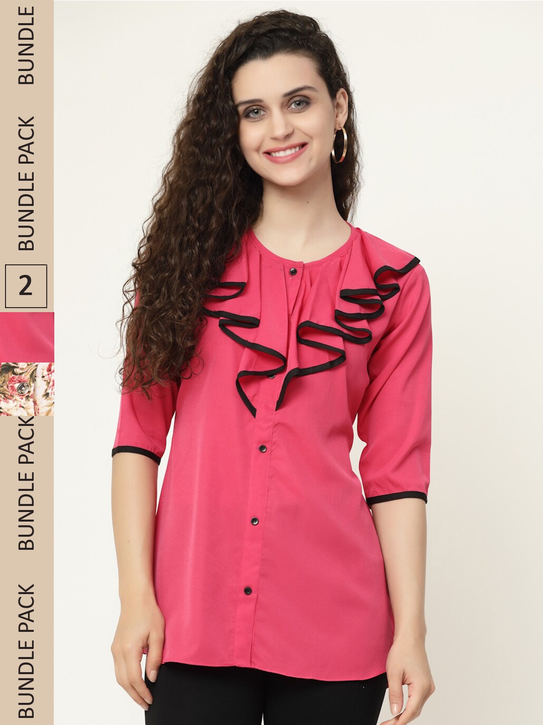 

MISS AYSE Pink & Cream-Coloured Top