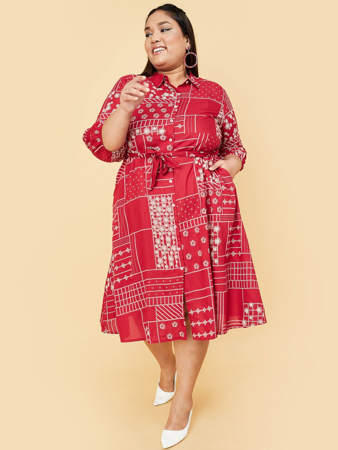 

max Off White Shirt Midi Dress