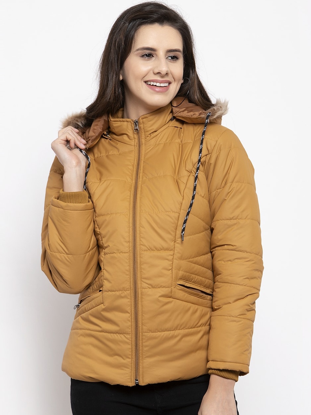 

VOXATI Women Mustard Parka Jacket