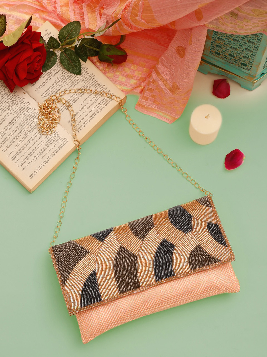 

GLAM STORY Geometric Bucket Sling Bag, Pink