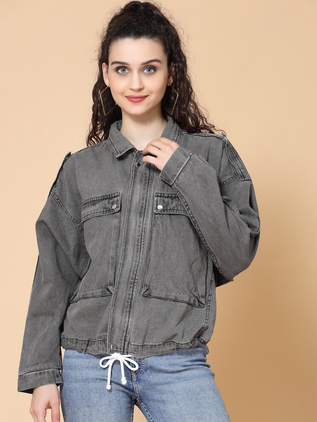 

HOUSE OF KKARMA Women Black Denim Jacket