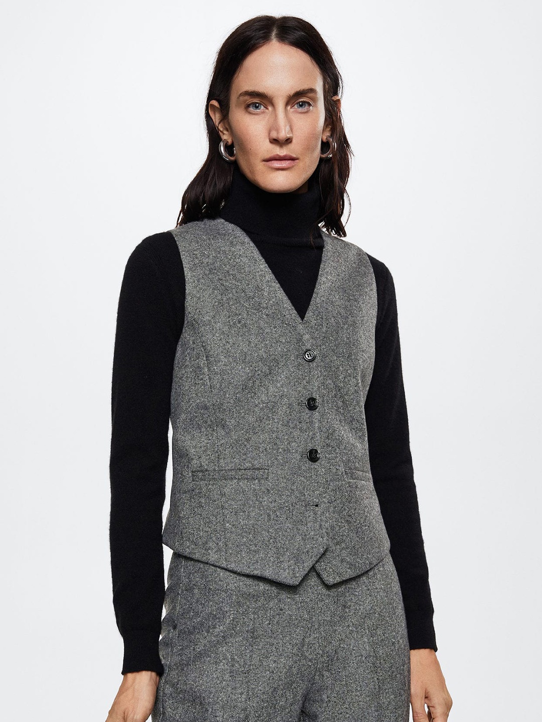 

MANGO Sustainable Waistcoat, Charcoal