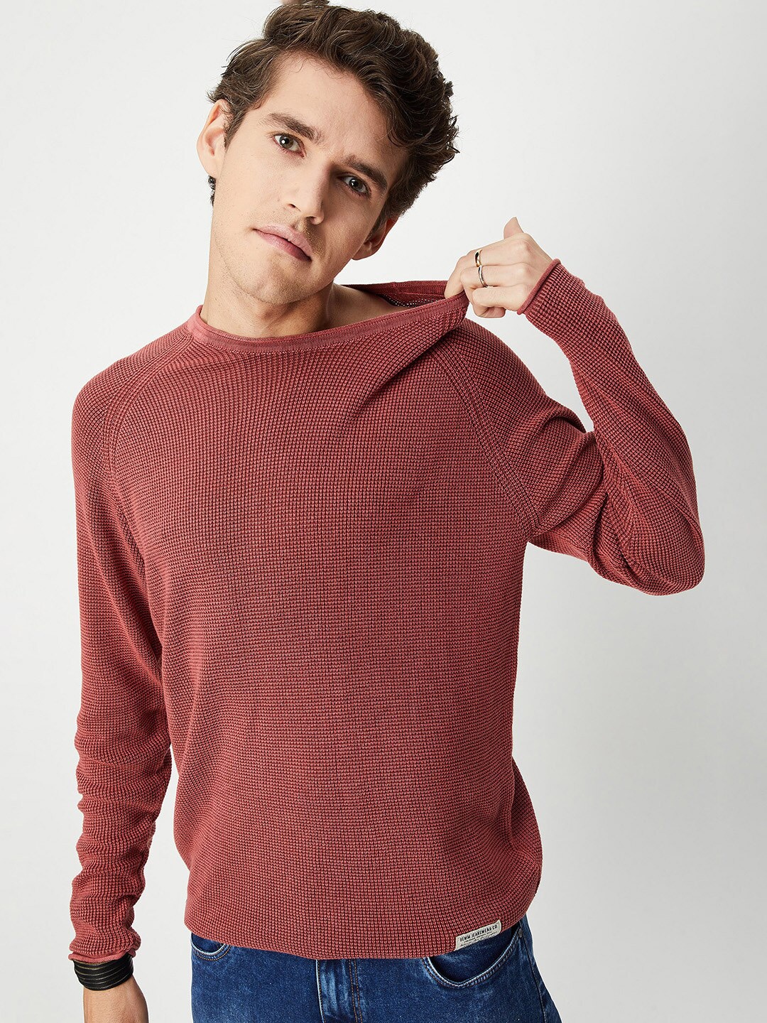

max Men Coral Cable Knit Pure Cotton Pullover