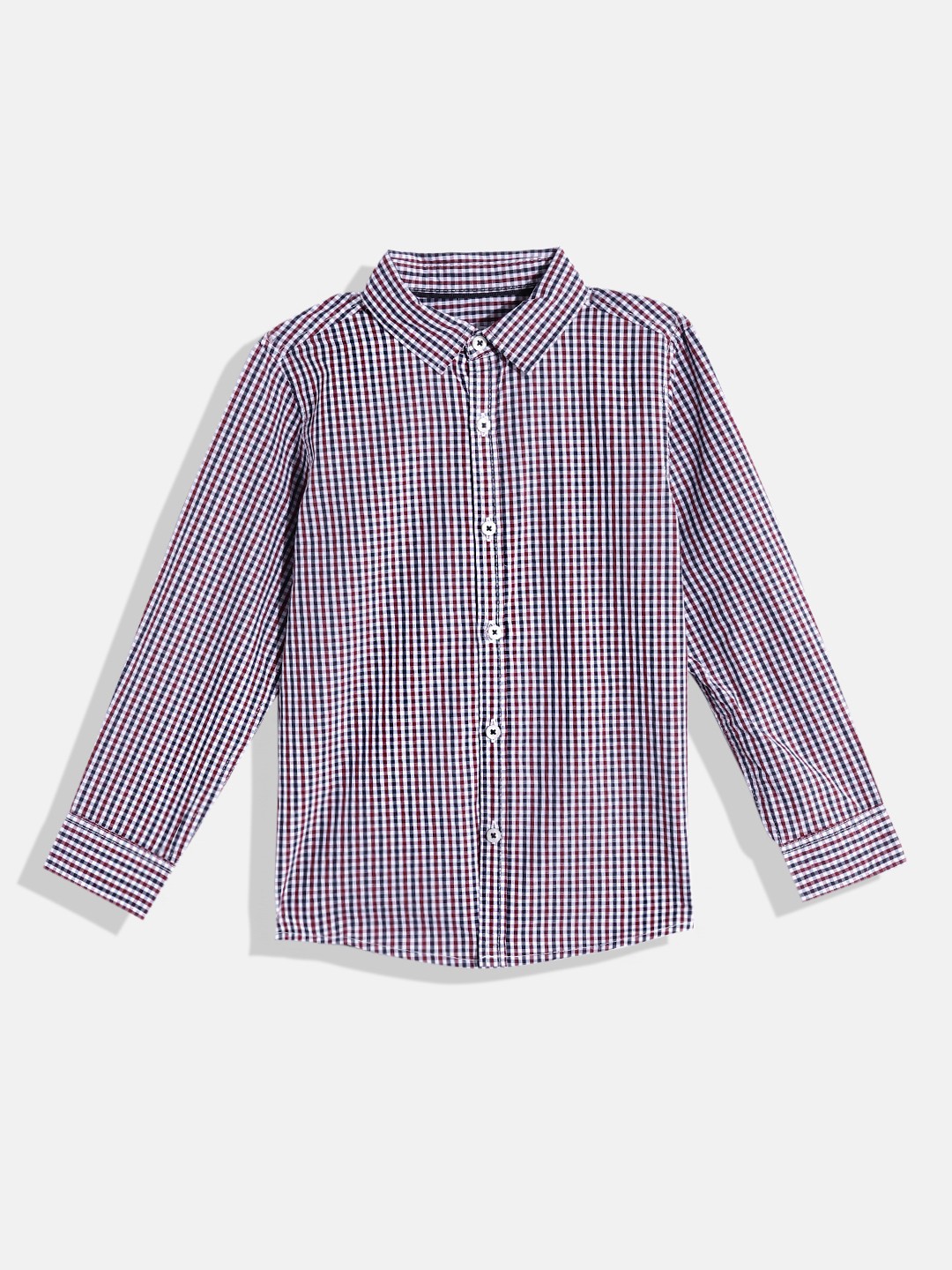 

Mango Kids Boys Checked Pure Cotton Casual Shirt, White