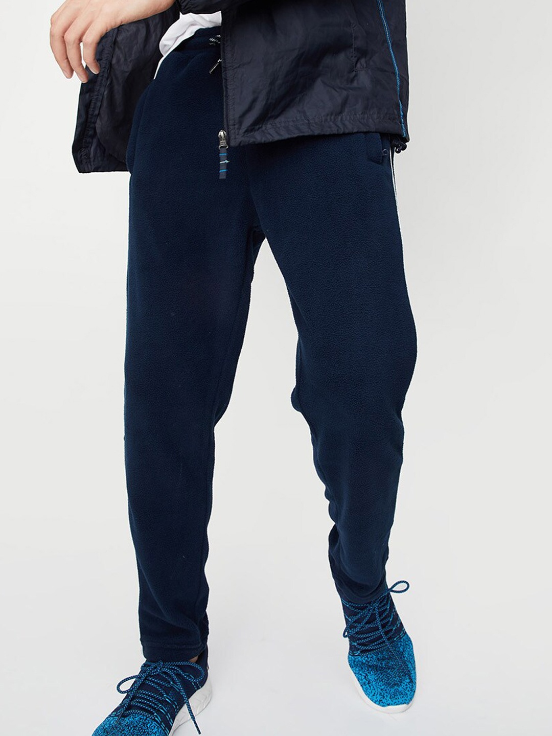 

max Men Regular Drawstring Fit Track Pants, Blue