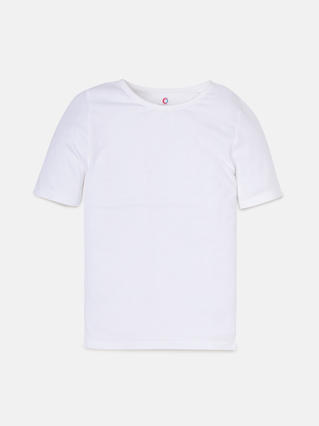 

Charm n Cherish Kids Ribbed Round Neck Thermal Top, White