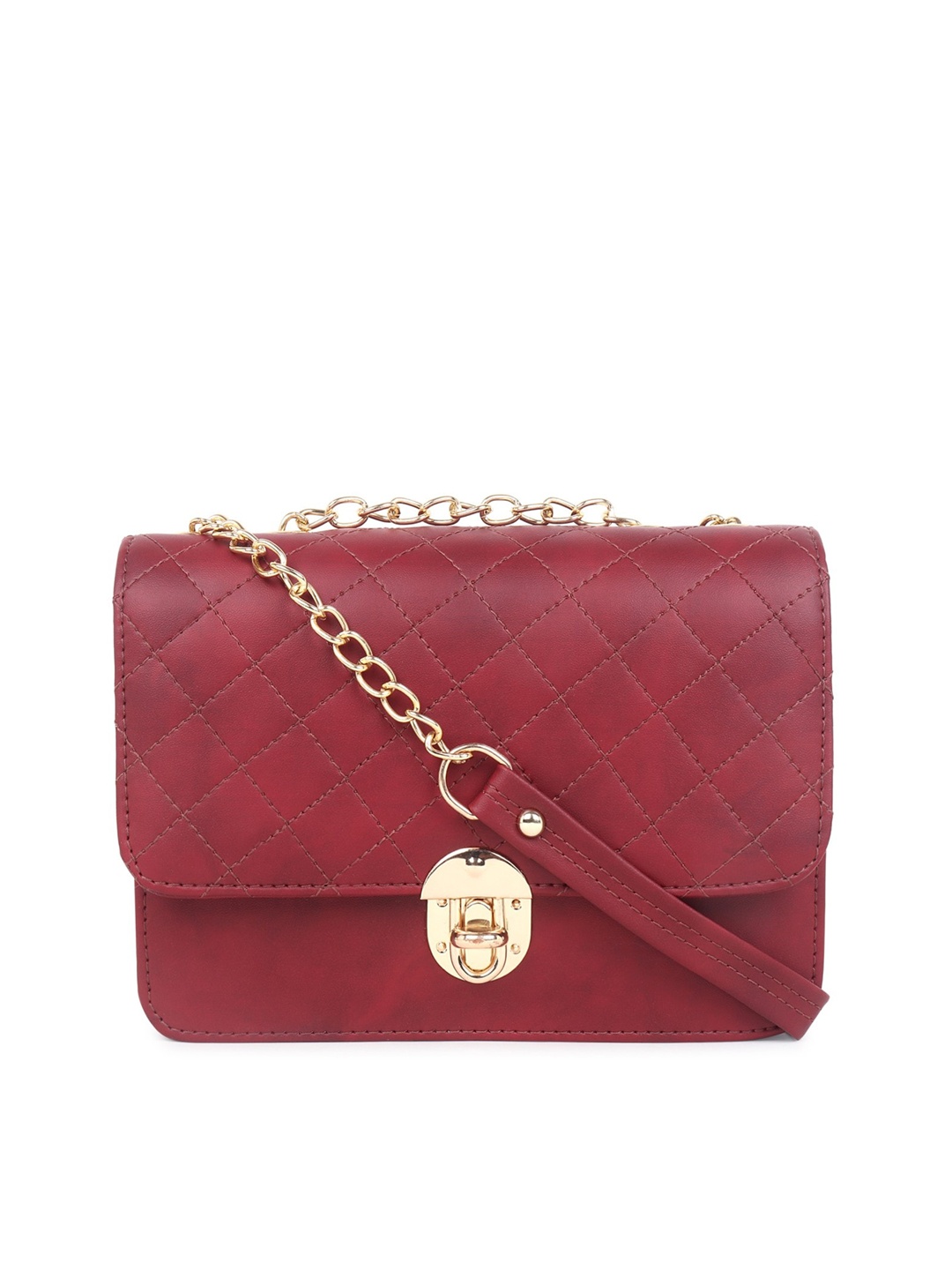 

Stropcarry Geometric Textured Sling Bag Handbags, Maroon