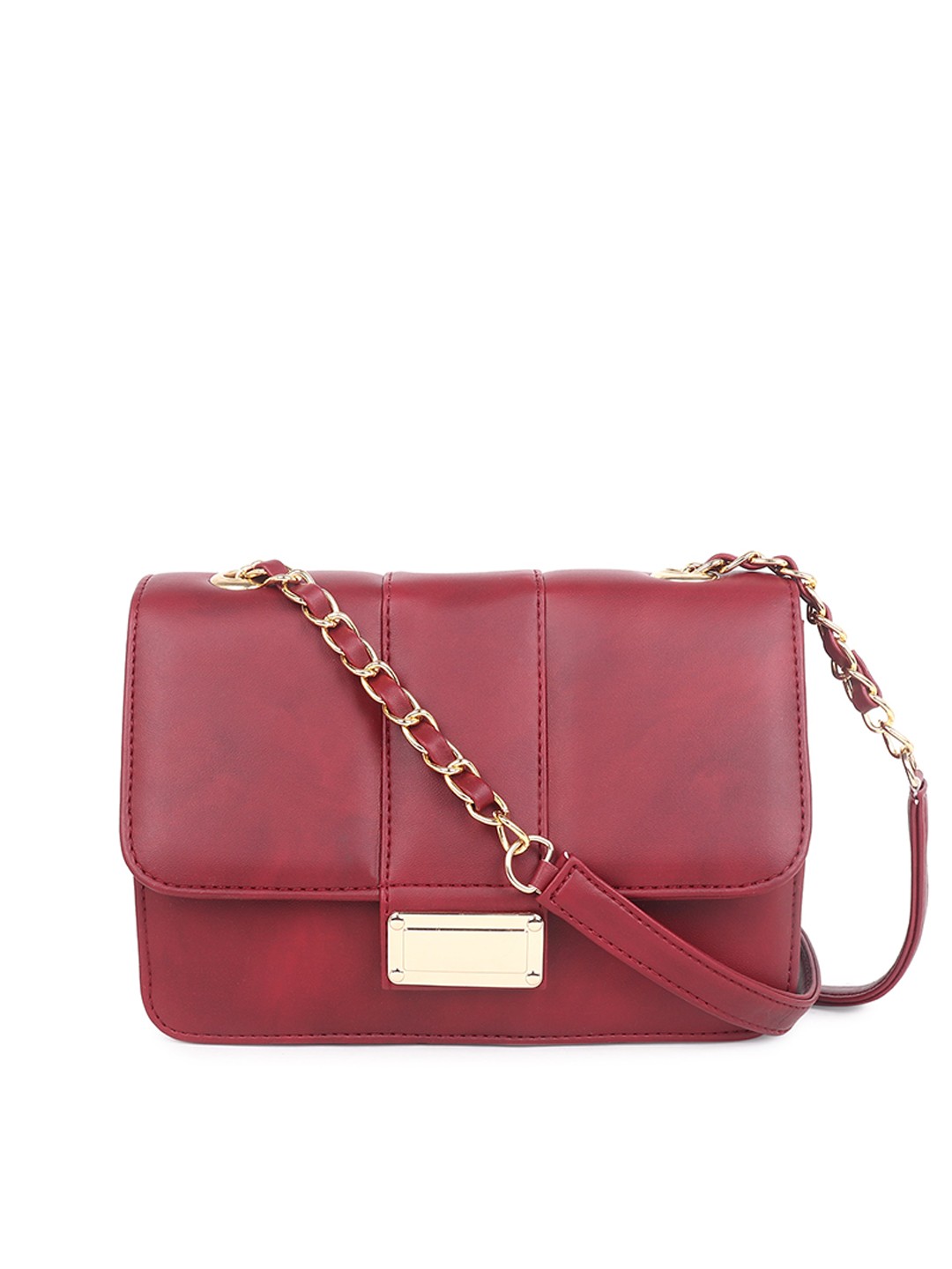 

Stropcarry Women Maroon Structured Sling Bag with Quilted