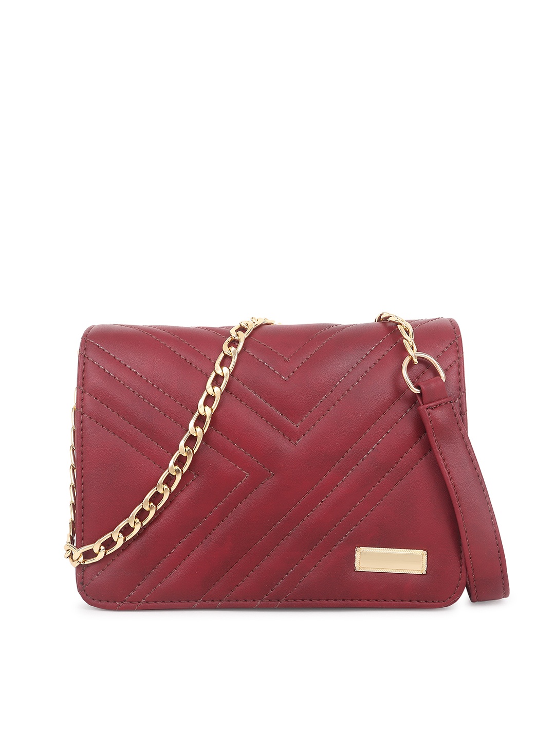 

Stropcarry Textured Structured Quilted Sling Bag, Maroon