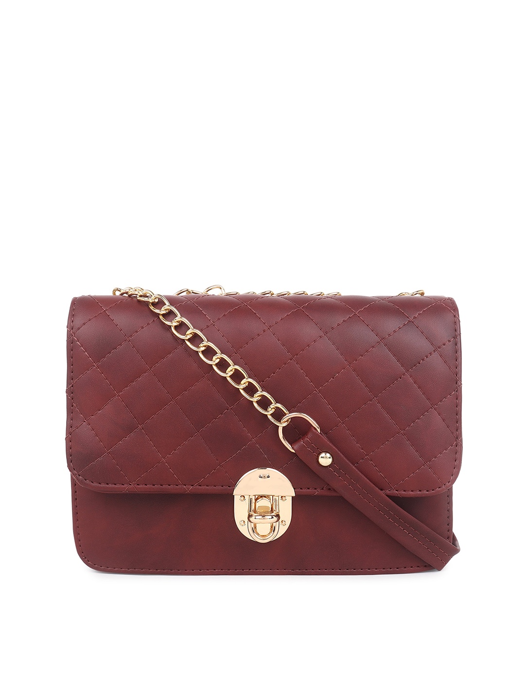 

Stropcarry Women Geometric Textured Sling Bag, Maroon