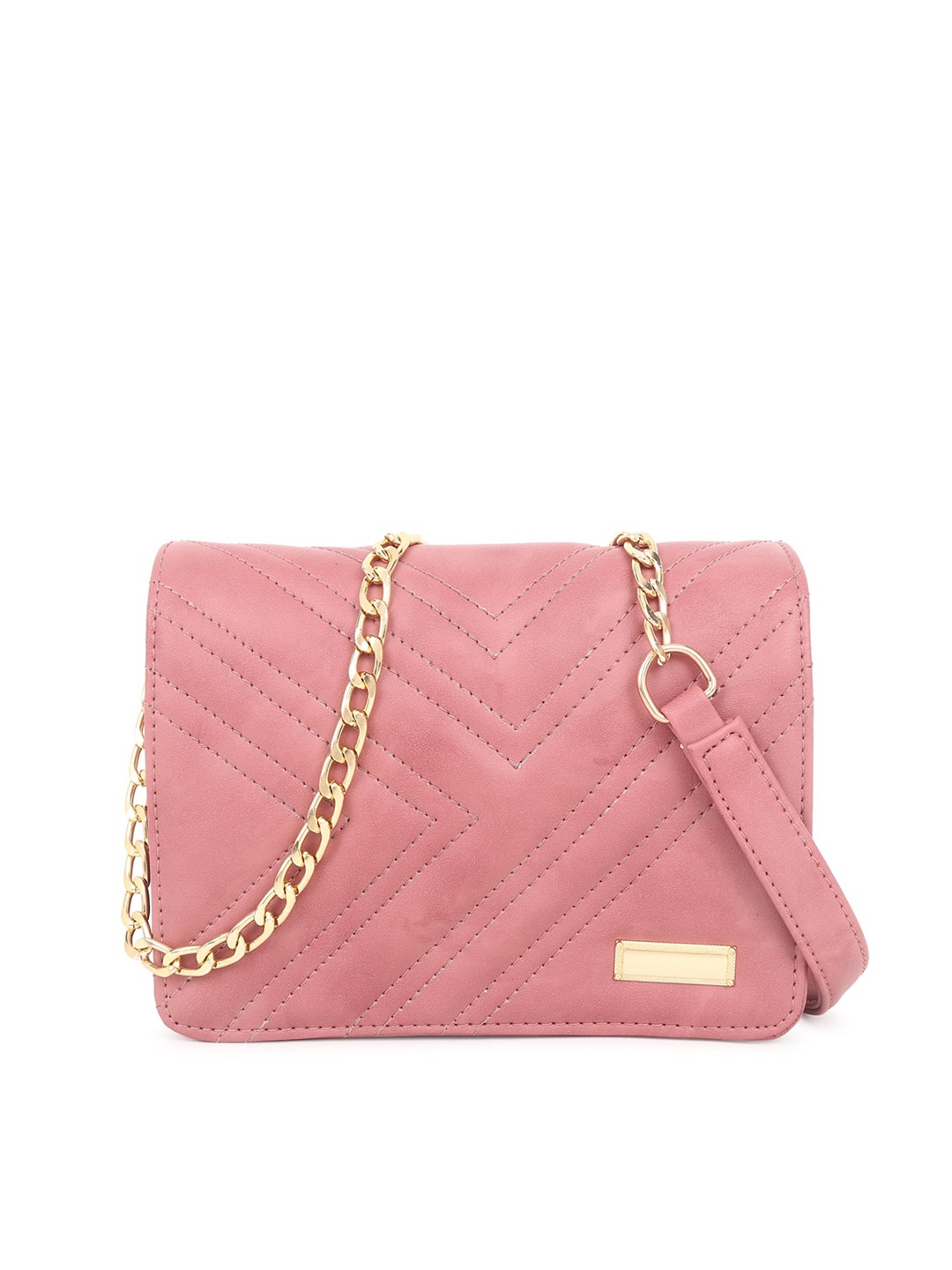 

Stropcarry Textured Structured Quilted Sling Bag, Pink