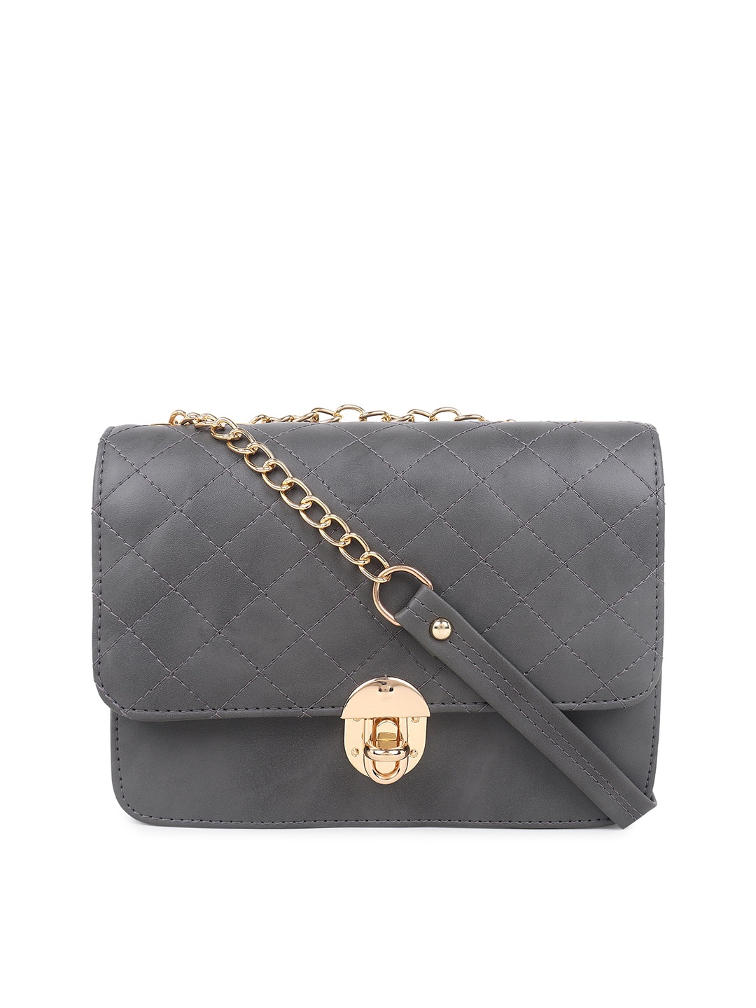 

Stropcarry Textured Quilted Sling Handbags, Grey
