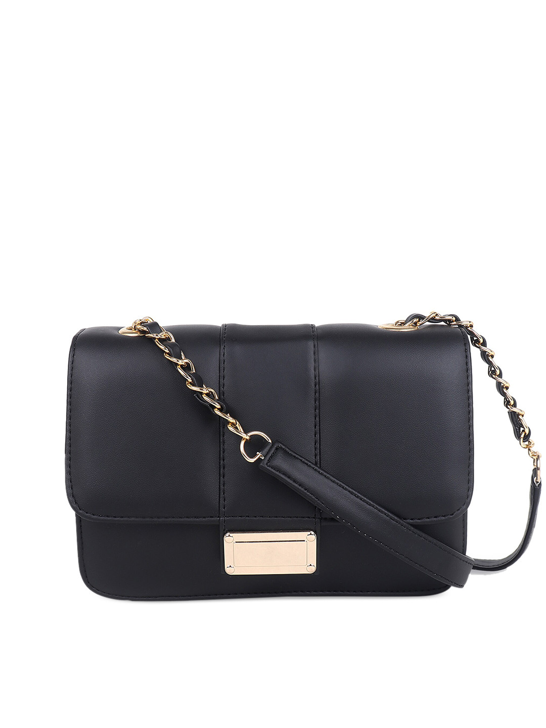 

Stropcarry Women Black Structured Sling Bag