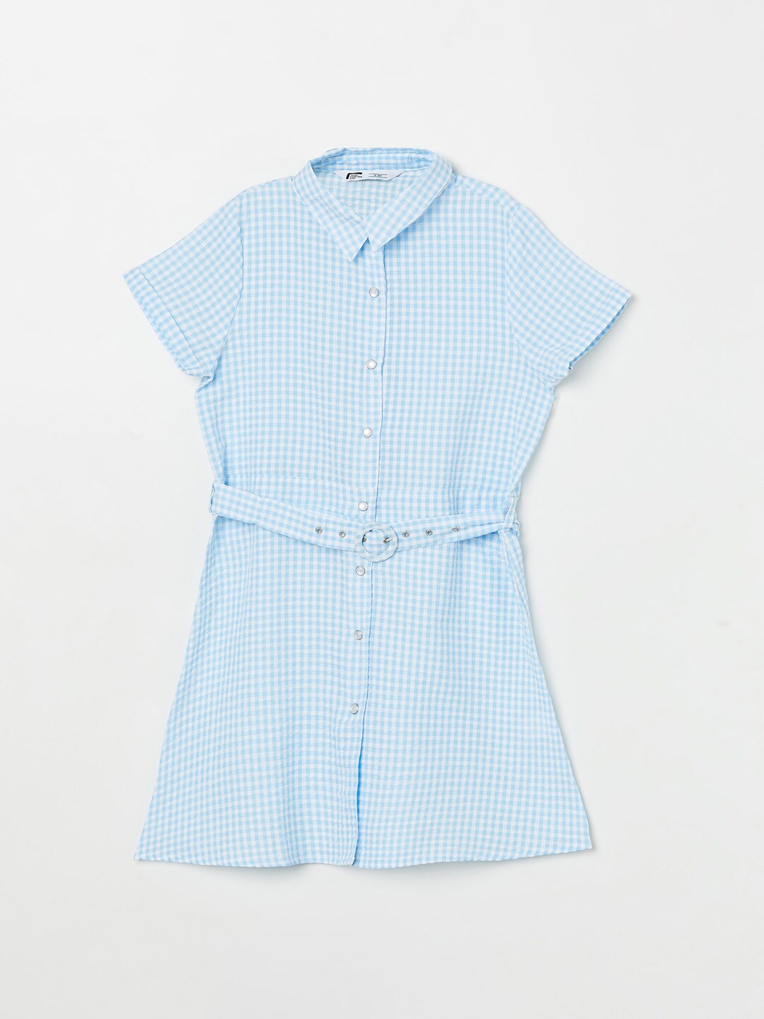 

Fame Forever by Lifestyle Cotton Checked Shirt Style Top, Blue