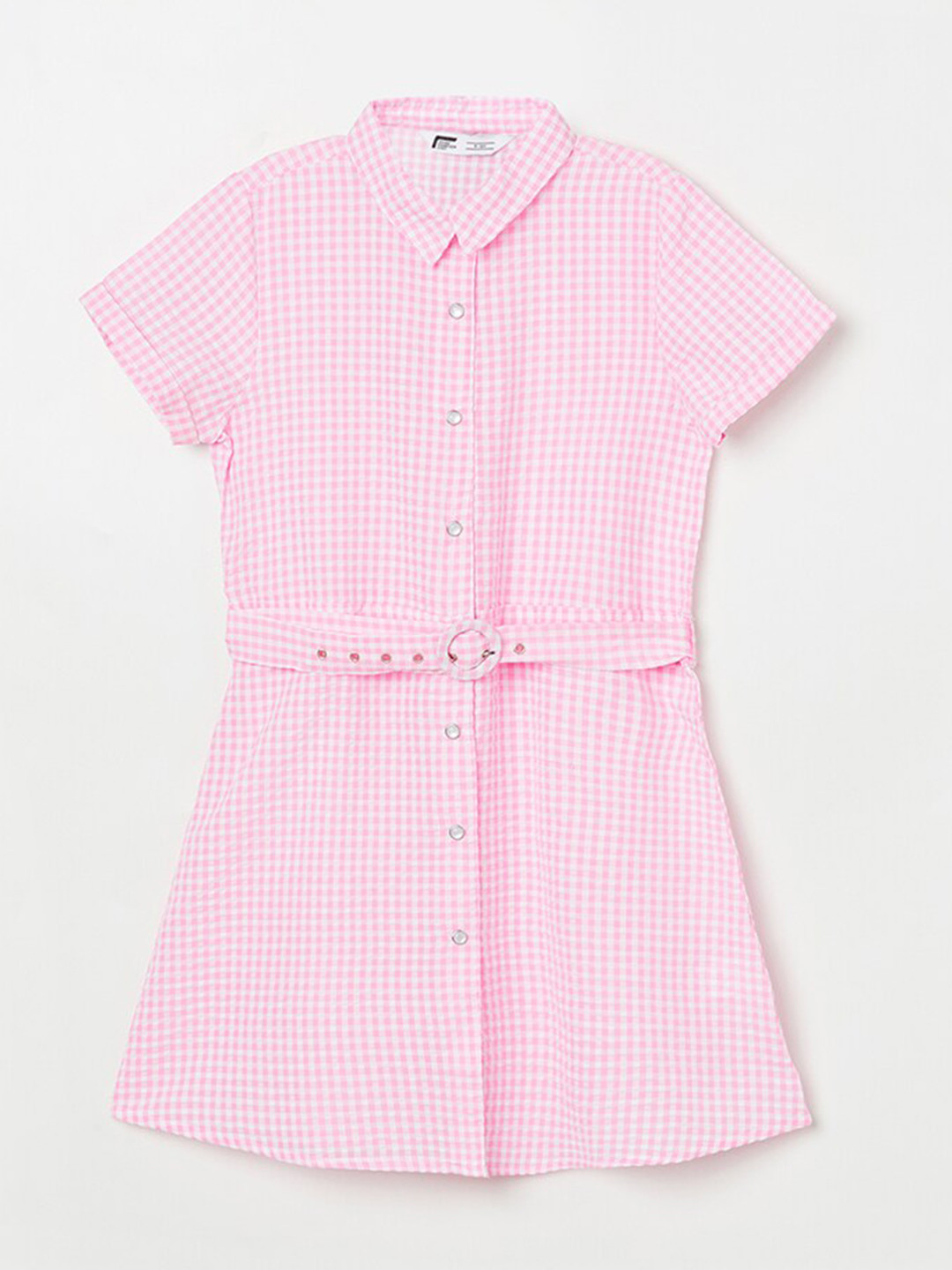 

Fame Forever by Lifestyle Striped Shirt Style Cotton Top, Pink