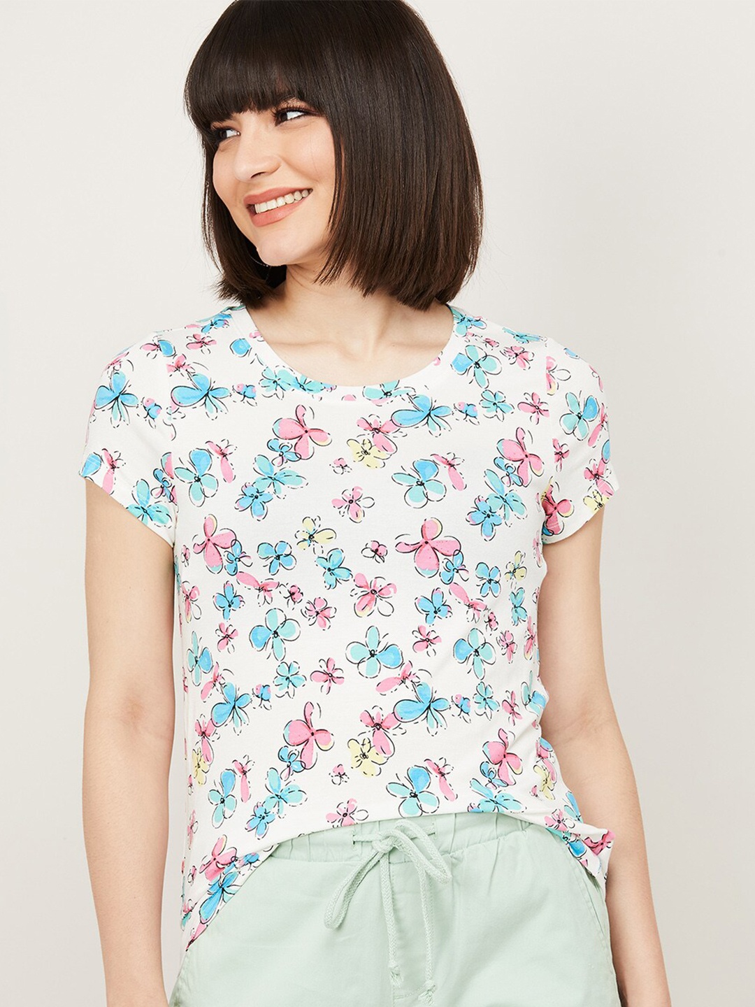 

Fame Forever by Lifestyle Floral Print Top, White