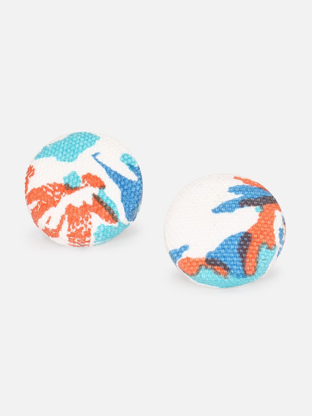 

FOREVER 21 White & Blue Contemporary Studs Earrings
