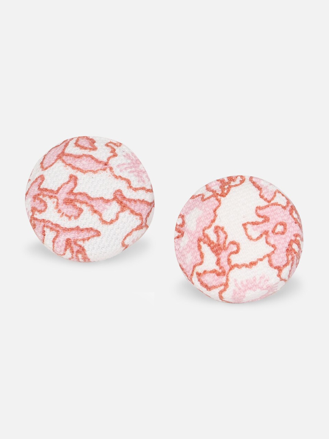 

FOREVER 21 Pink & White Contemporary Studs Earrings