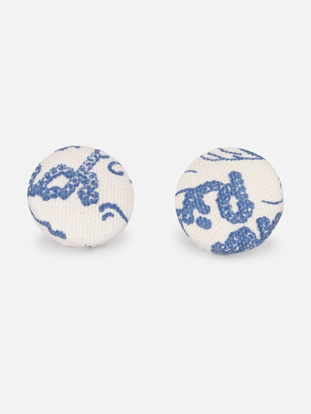 

FOREVER 21 White & Blue Contemporary Studs Earrings