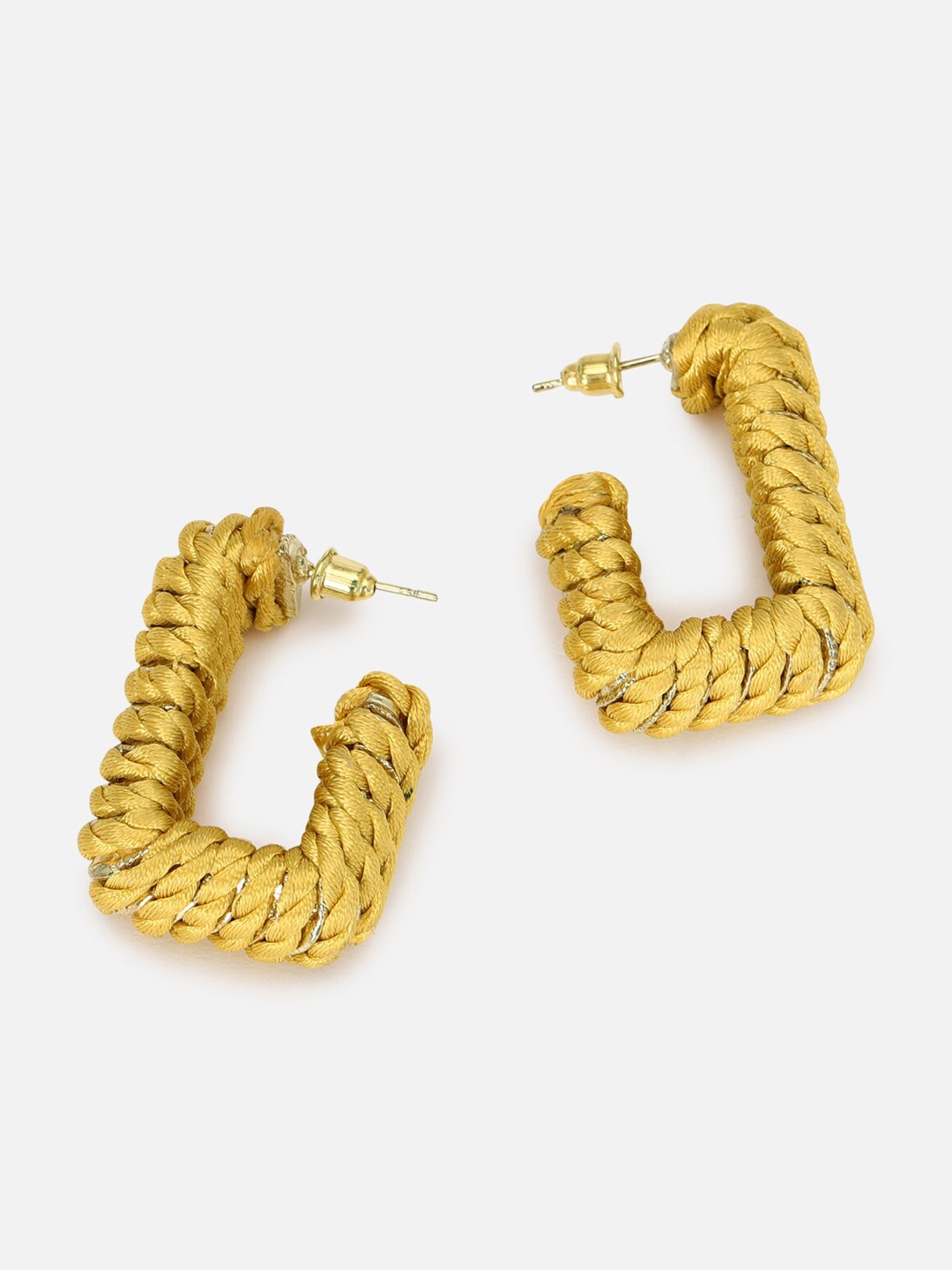 

FOREVER 21 Geometric Hoop Earrings, Yellow