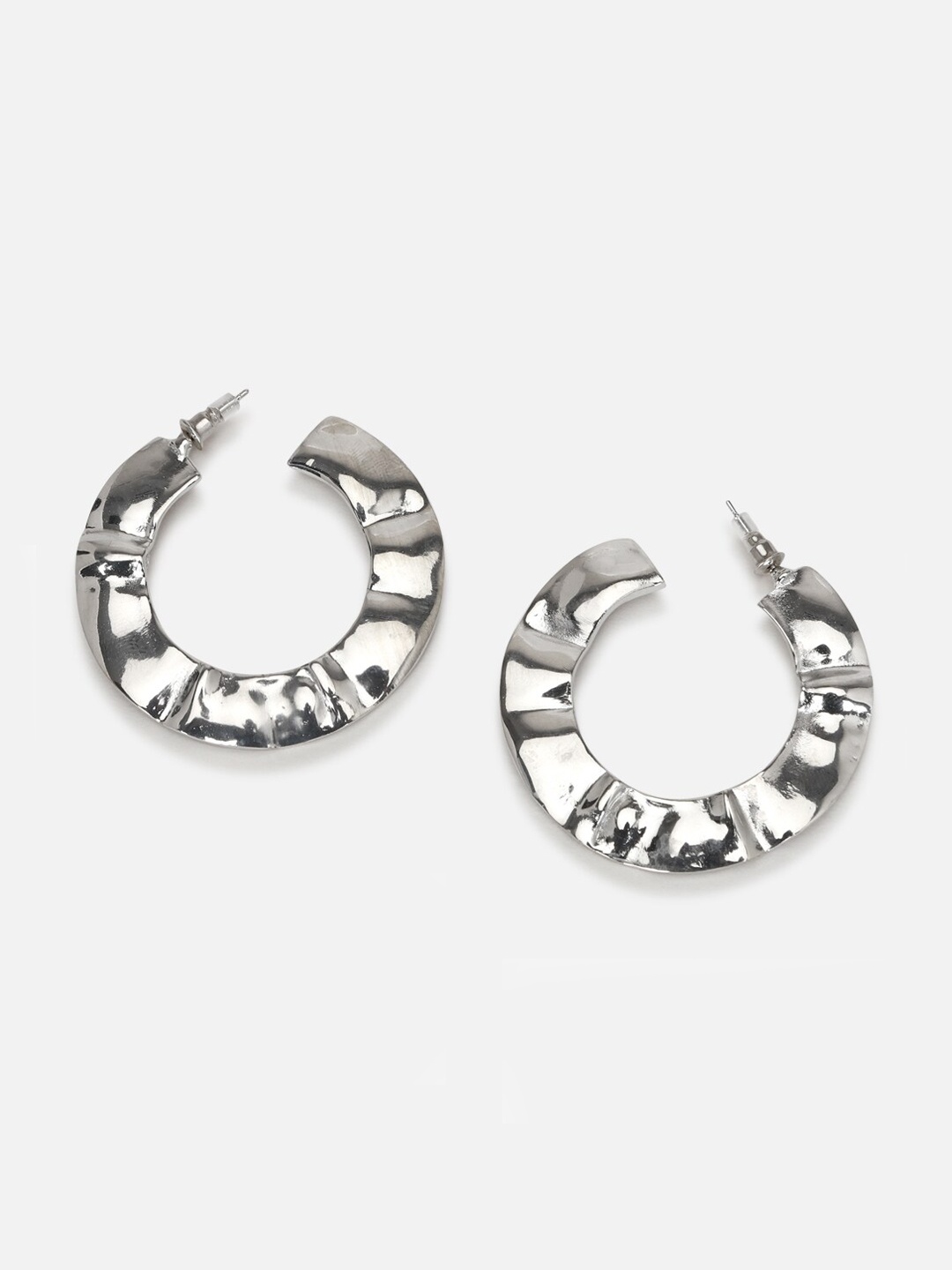 

FOREVER 21 Silver-Toned Contemporary Drop Earrings