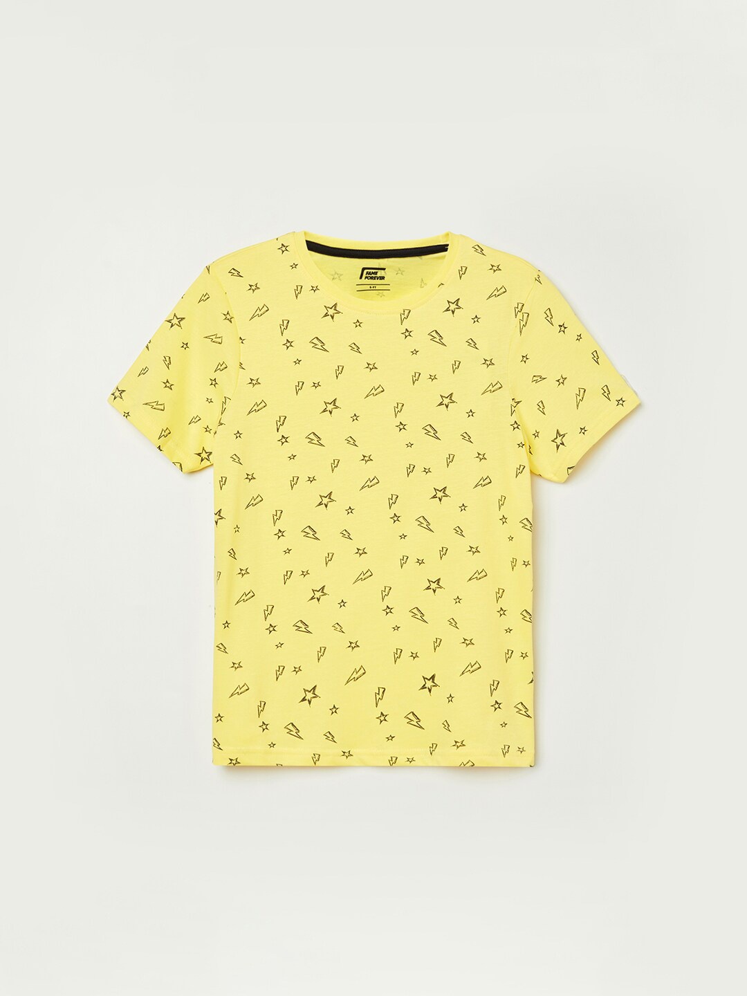 

Fame Forever by Lifestyle Boys Yellow Printed Cotton T-shirt