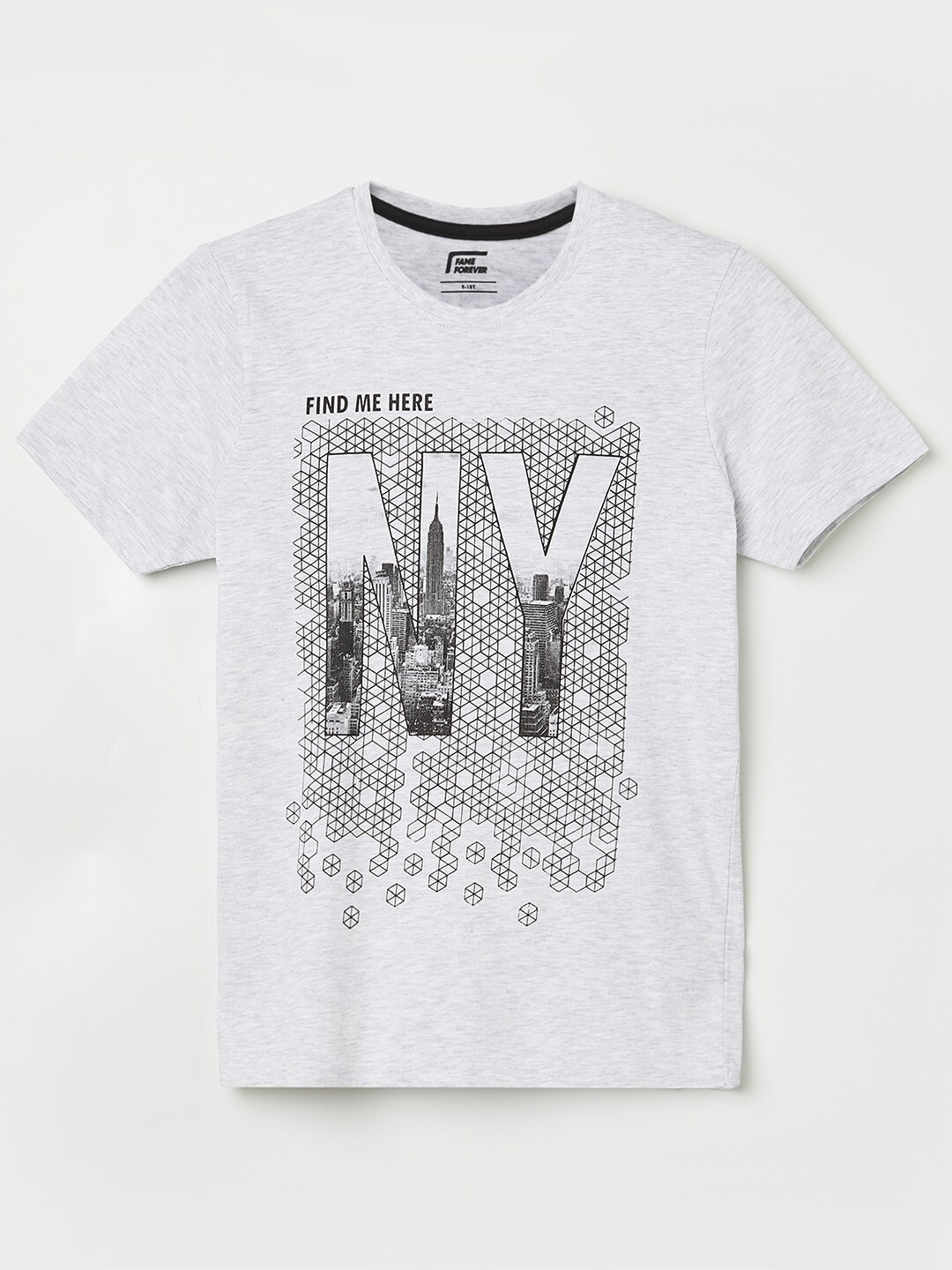 

Fame Forever by Lifestyle Boys Grey Printed T-shirt