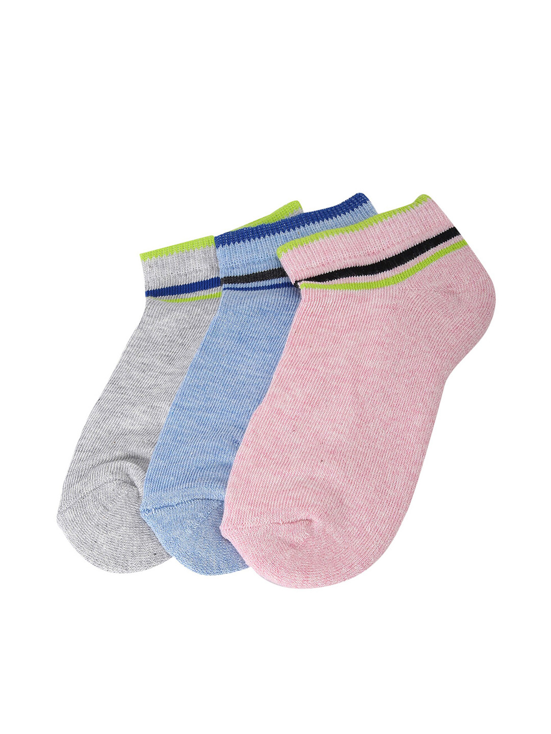 

max Girls Pack Of 3 Ankle Length Cotton Socks, Pink