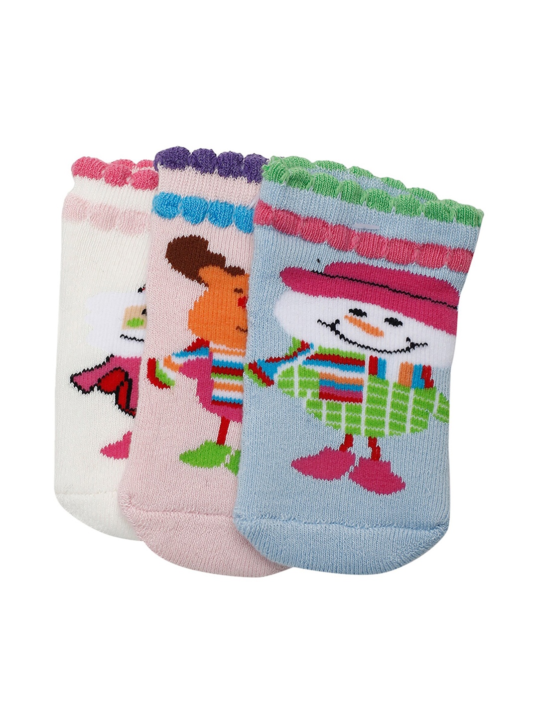 

max Infant Girls Pack Of 3 Patterned Ankle-Length Socks, Blue