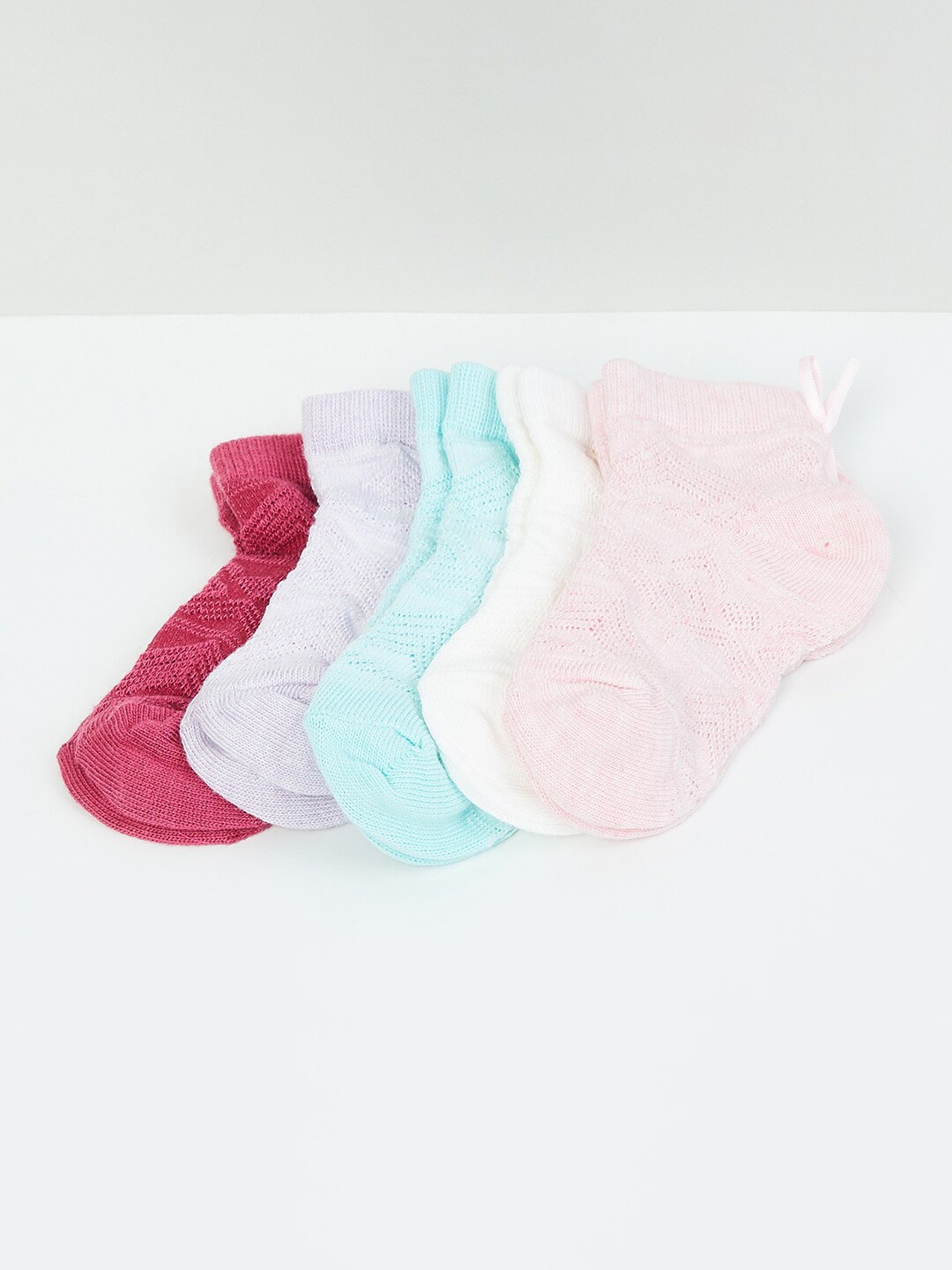 

max Girls Pack Of 5 Ankle-Length Socks, Blue
