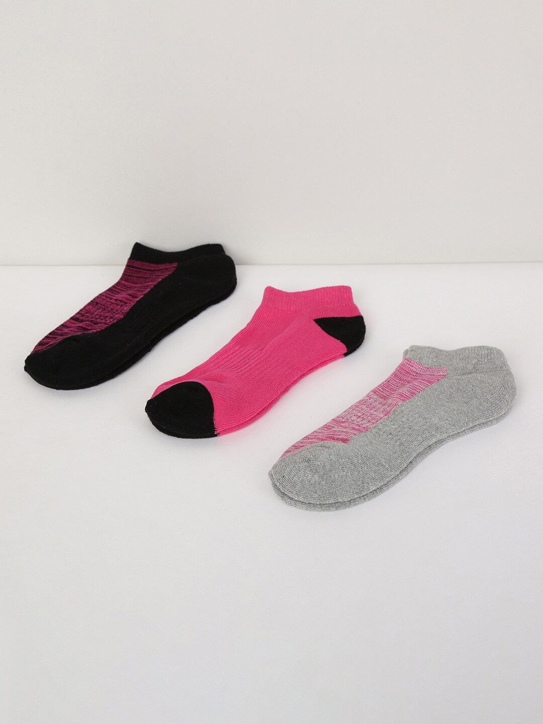 

max Girls Pack of 3 Patterned Ankle Length Socks, Pink