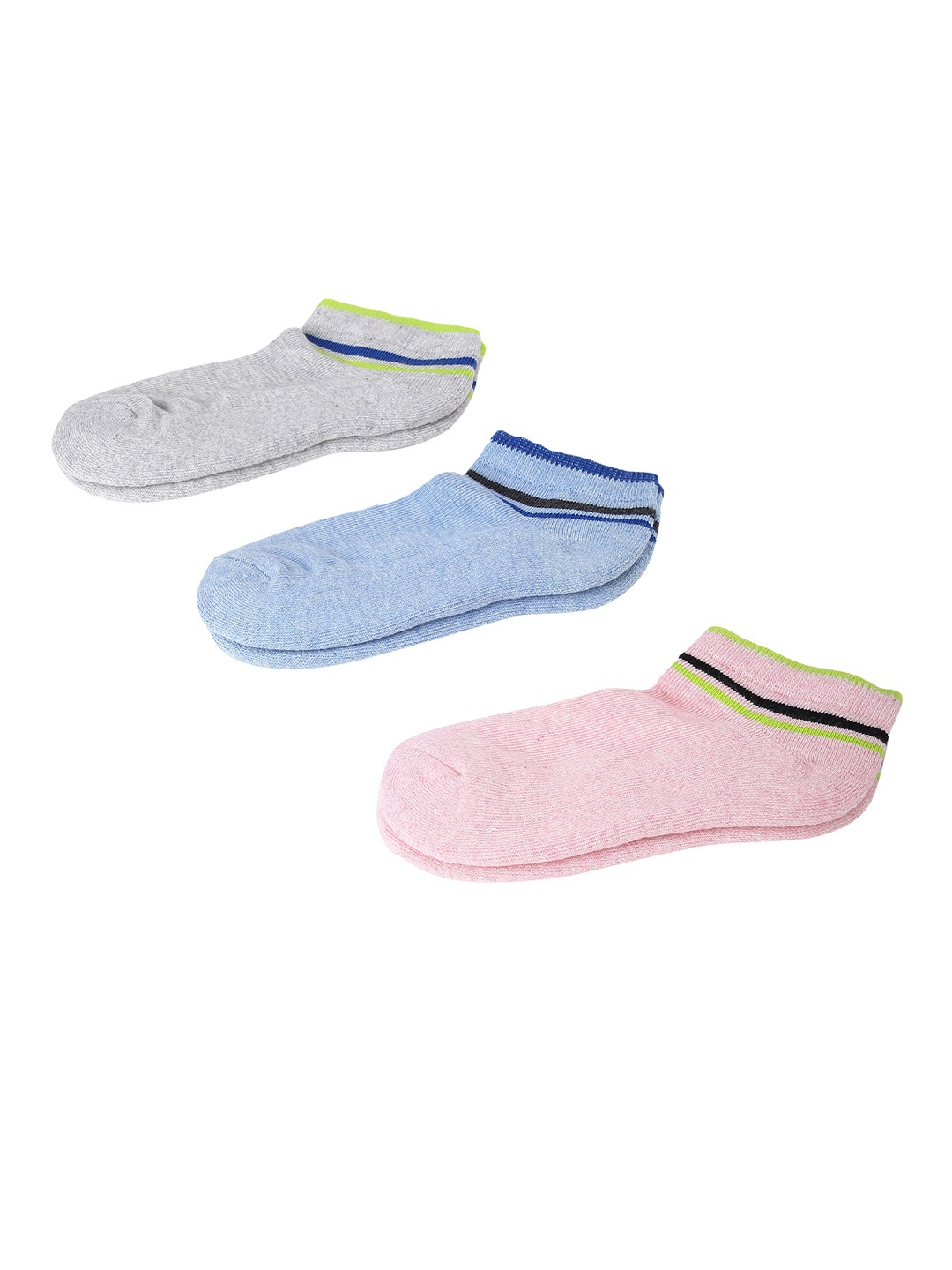 

max Girls Pack of 3 Ankle Length Socks, Pink