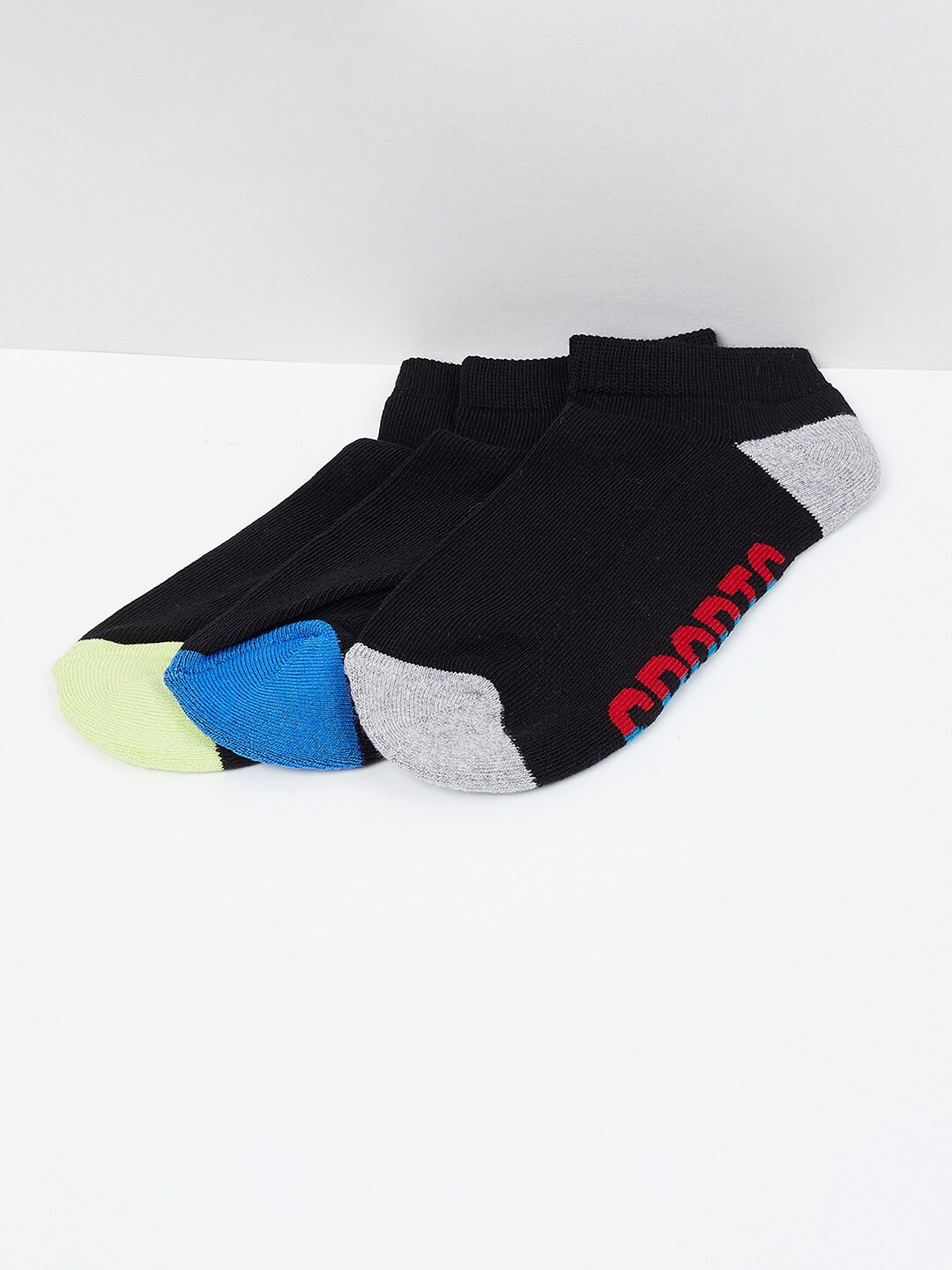 

max Boys Pack Of 3 Patterned Ankle-Length Socks, Blue