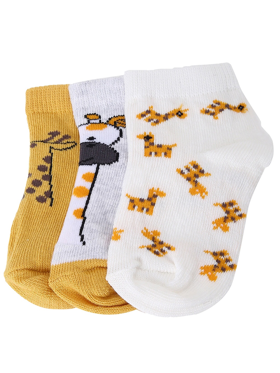 

max Boys Pack Of 3 Patterned Ankle-Length Socks, Mustard