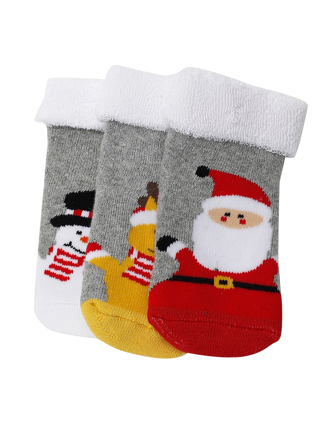 

max Boys Pack Of 3 Ankle Length Cotton Socks, Grey