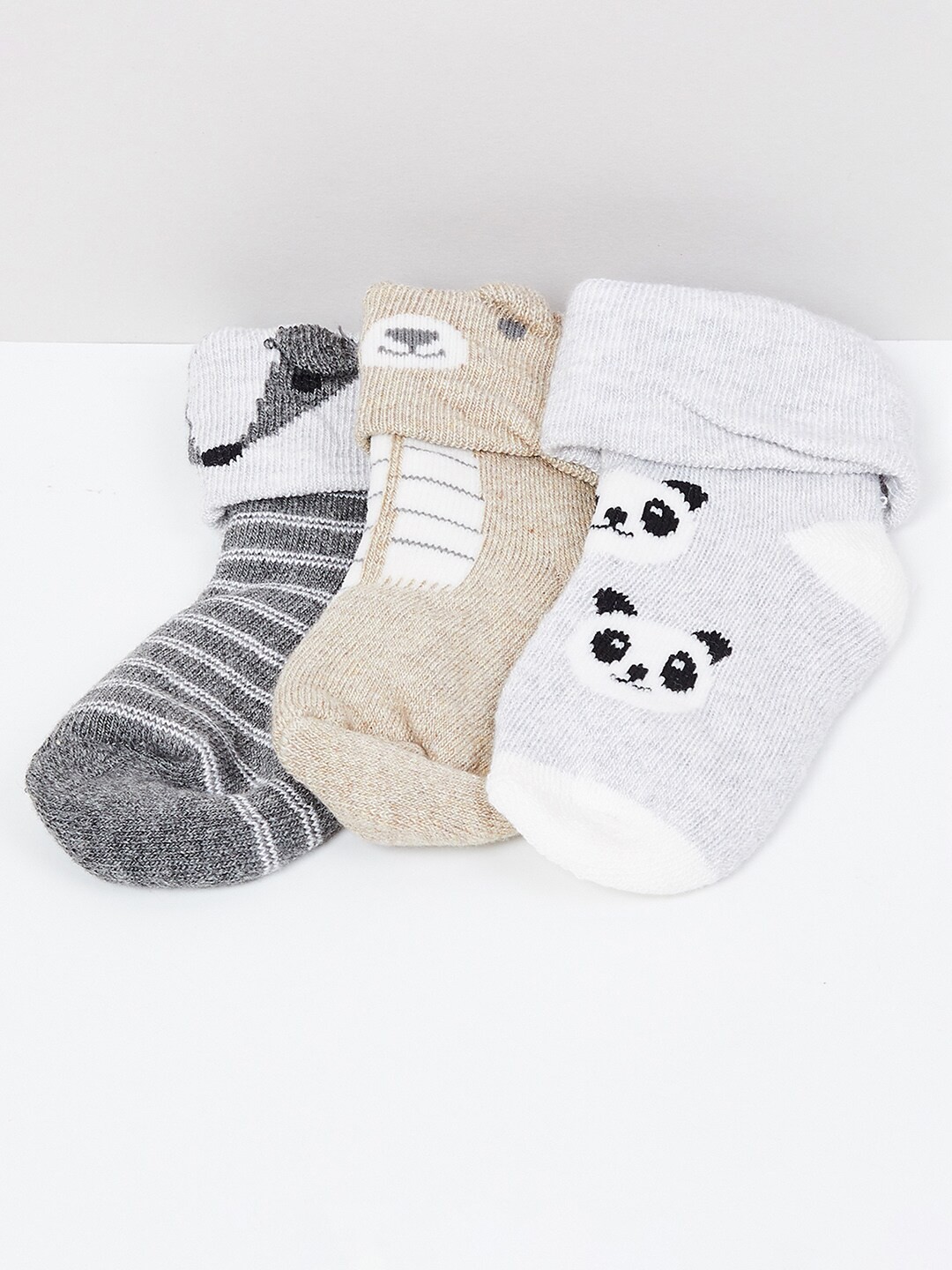 

max Infants Pack Of 3 Ankle-Length Cotton Socks, White