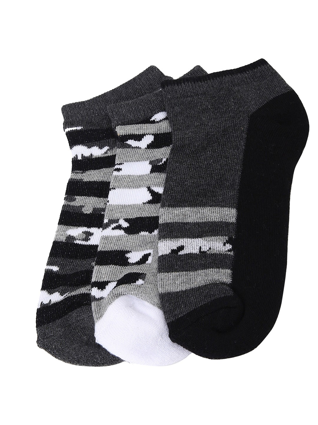 

max Boys Pack Of 3 Ankle Length Cotton Socks, Black