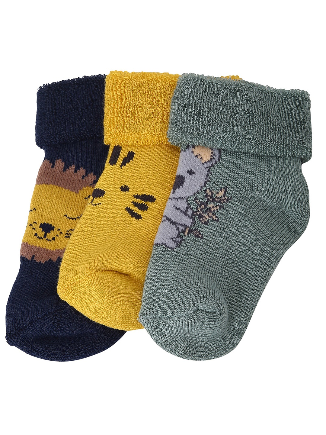 max Boys Pack Of 3 Ankle Length Cotton Socks, Navy blue