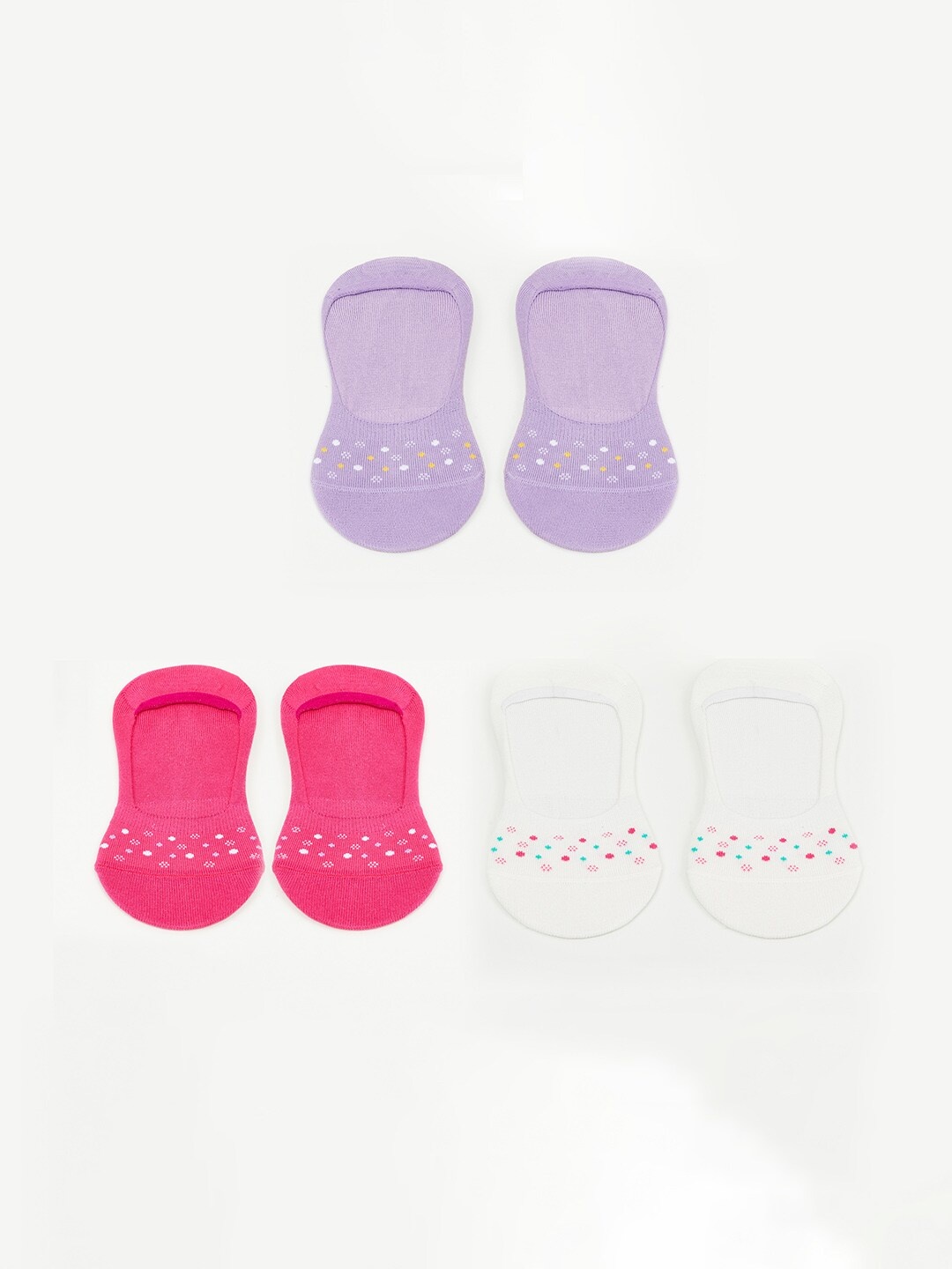 

max Women Pack Of 3 Shoe Cotton Liner Socks, Purple