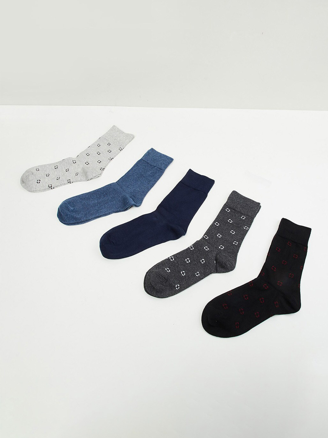 

max Men Pack Of 4 Patterned calf length socks, Blue