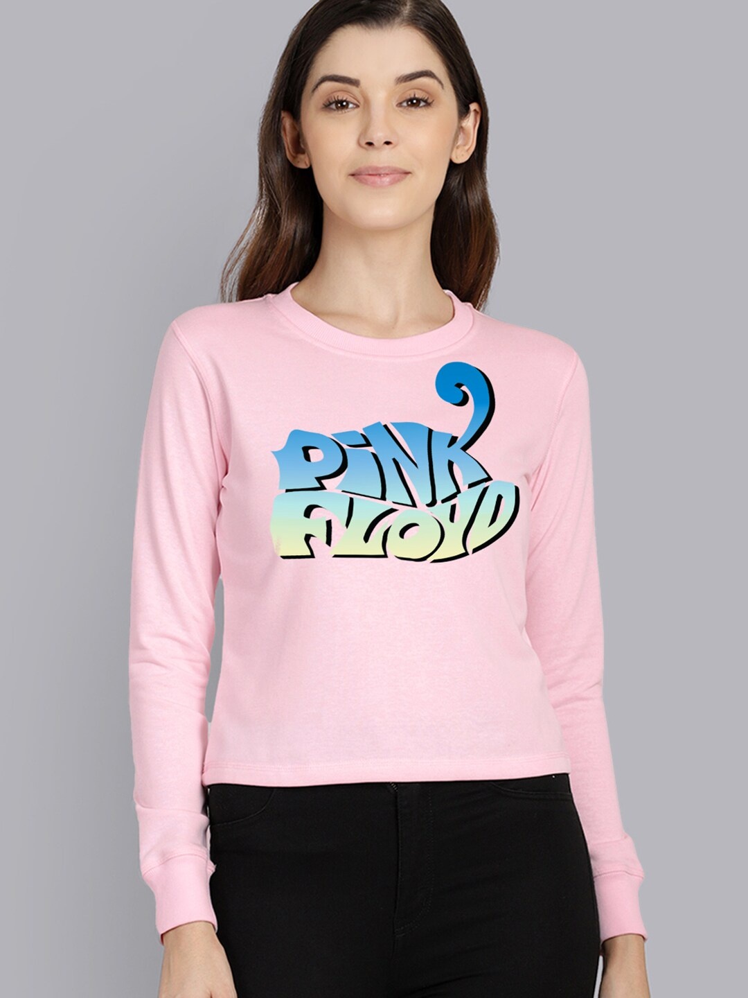 

Free Authority Women Printed Cotton Sweatshirt, Pink