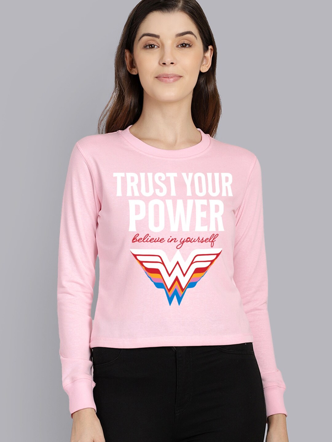 

Free Authority Women Printed Cotton Sweatshirt, Pink