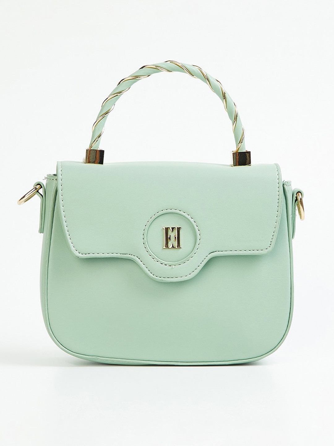 

ELLE Green Structured Synthetic Satchel