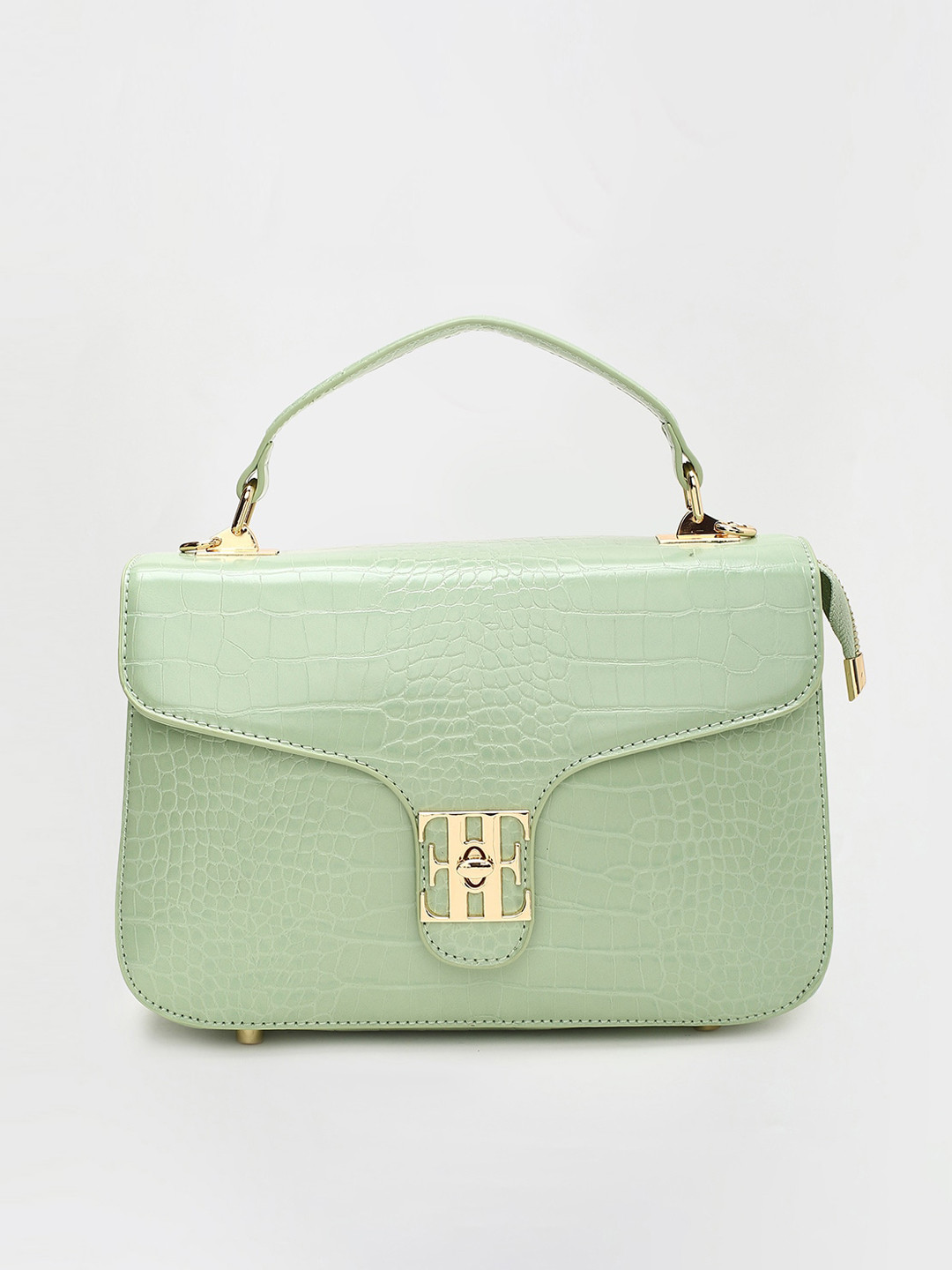 

ELLE Green Animal Textured Structured Satchel