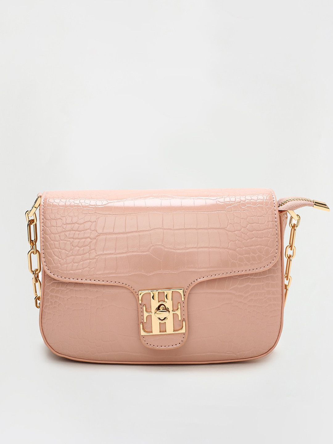 

ELLE Textured Structured Sling Bag, Pink